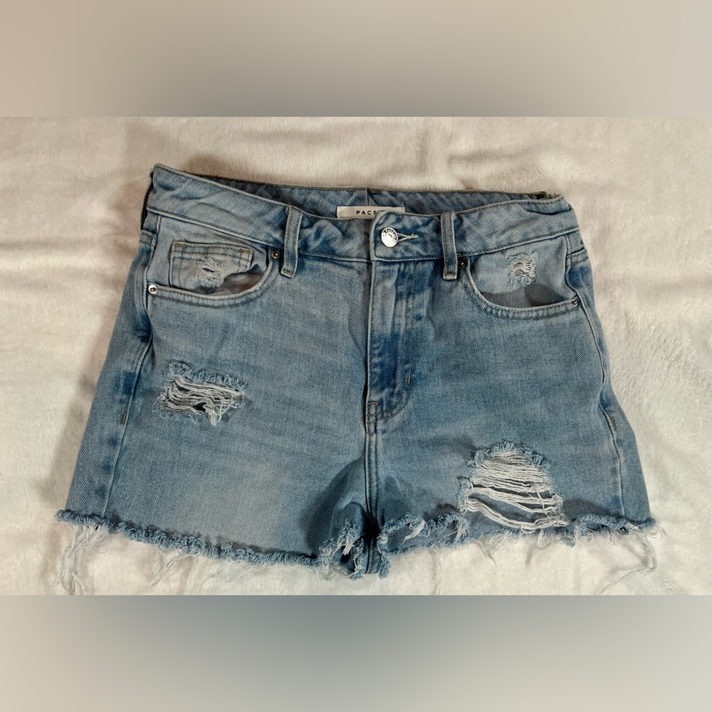 #362 Pacsun Mom Jean Denim Shorts Distressed Size 25